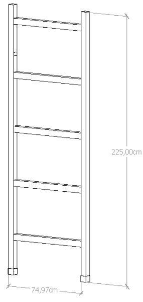 Rám 2,25x0,75, 5-stup.