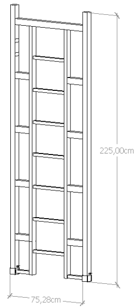 Rám 2,25x0,75, 5-stup.